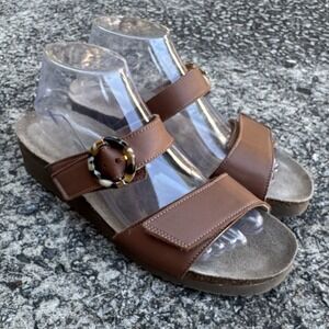 Naot Anabel Sandals Women's Size 10 (EU 41) Caramel Brown Wedge Slide On Comfort